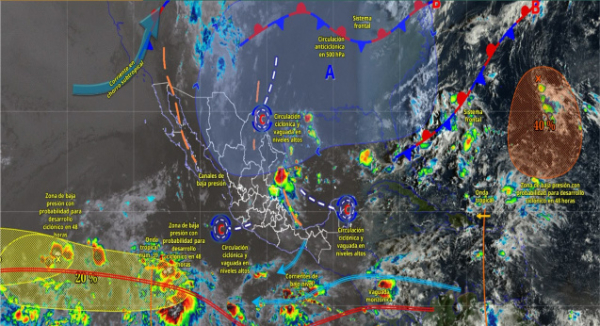Se esperan lluvias y tormentas fuertes durante la tarde y noche en Oaxaca