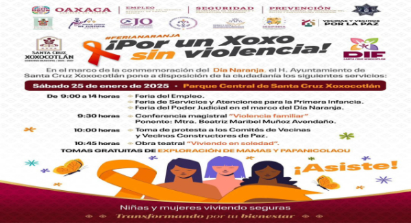 Emprende gobierno de Xoxocotlán acciones para prevenir la violencia contra mujeres