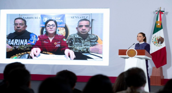 Claudia Sheinbaum mantiene apoyo federal ante el huracán Simon y la tormenta tropical Rachel