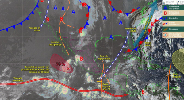 Pronostican lluvias y áreas de tormenta localmente fuertes en Oaxaca durante este domingo
