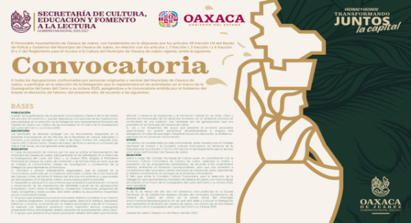 Continúa abierta Convocatoria para seleccionar a la Delegación que representará a la capital en la Guelaguetza 2025