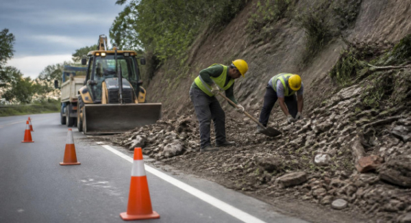 Protección Civil informa sobre trabajos de mantenimiento y retiro de material en autopistas de Oaxaca