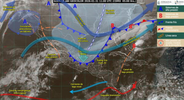 Pronostican inestabilidad, lluvias y fuertes vientos por frente frío número 32 en Oaxaca: Protección Civil