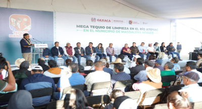 Trabaja Gobierno de Oaxaca y población para sanear río Atoyac en Magdalena Apasco