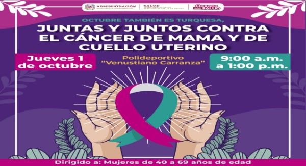 Gobierno del Estado invita a jornada para detección de cáncer de mama y cuello uterino