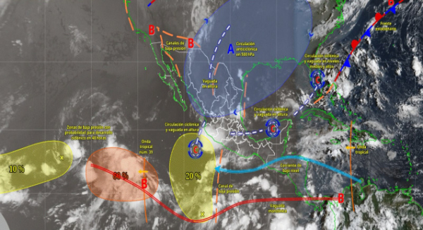 Prevén lluvias y tormentas fuertes, actividad eléctrica y vientos fuertes en Oaxaca