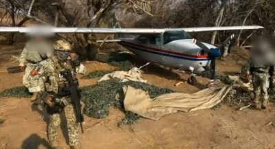 Coordinación de los tres órdenes de gobierno permite el aseguramiento de una avioneta y media tonelada de cocaína en Oaxaca