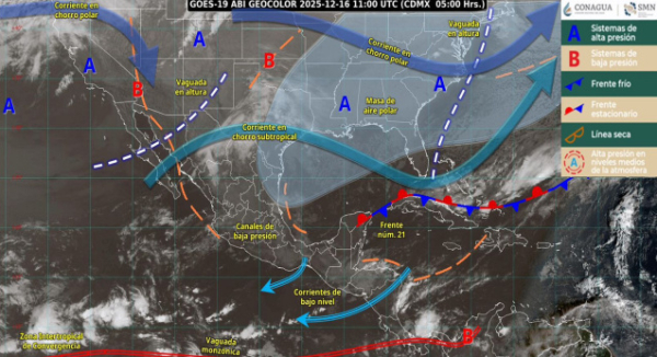 Frente frío número 21 generará bajas temperaturas en regiones de Oaxaca