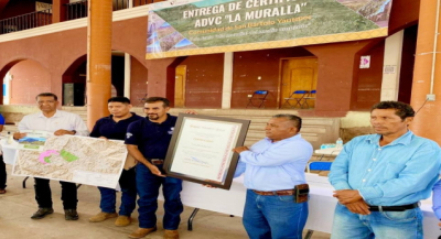 Entrega Secretaría de Medio Ambiente certificado del ADVC “La Muralla” a San Bartolo Yautepec