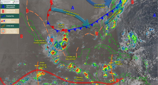 Continuarán lluvias con tormentas localmente fuertes, actividad eléctrica y posible caída de granizo en Oaxaca
