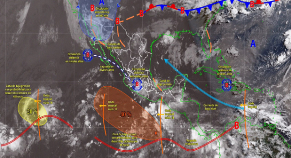 Lluvias, rachas de viento y oleaje elevado marcarán el clima este domingo en Oaxaca