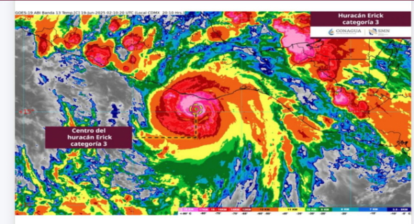Prevé Consejo Estatal de Protección Civil impacto de huracán &quot;Erick&quot; entre Puerto Escondido y Lagunas de Chacahua