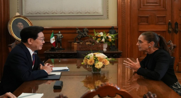 Presidenta Claudia Sheinbaum recibe en Palacio Nacional a su homólogo de la República de Corea, Lee Jae-myung