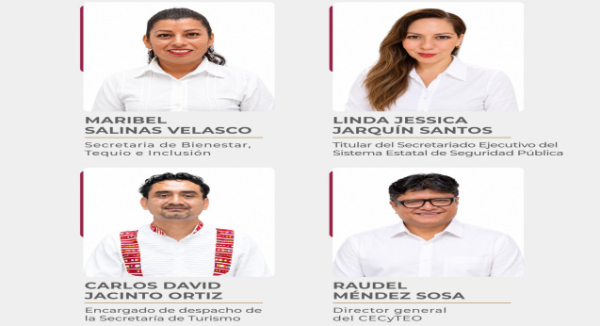 Salomón Jara designa titulares de Bienestar, SESESP, Turismo y CECyTEO