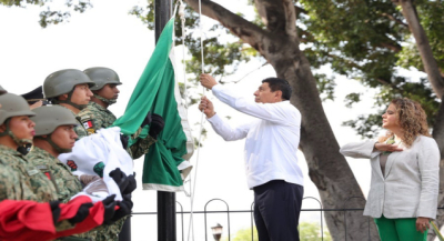 Convoca Salomón Jara a trabajar por bienestar colectivo guiados por valores de la Bandera de México