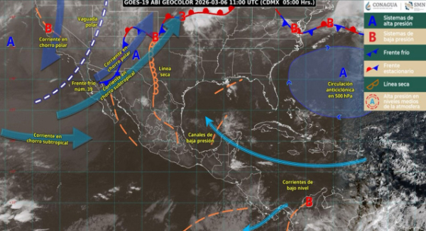 Se esperan lluvias, rachas de viento y posible granizo en algunas regiones del estado