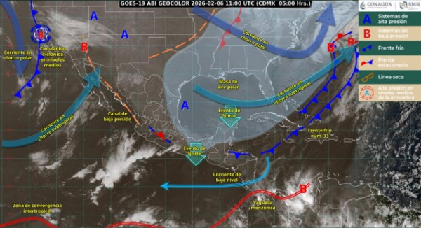 Frente frío número 33 mantendrá vientos intensos y temperaturas bajas en gran parte de Oaxaca