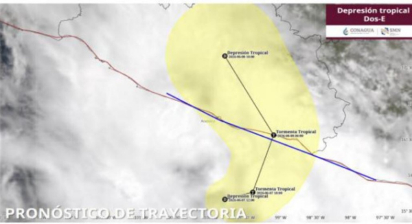 Depresión Tropical Dos-E provocará lluvias en la Costa de Oaxaca durante las próximas horas