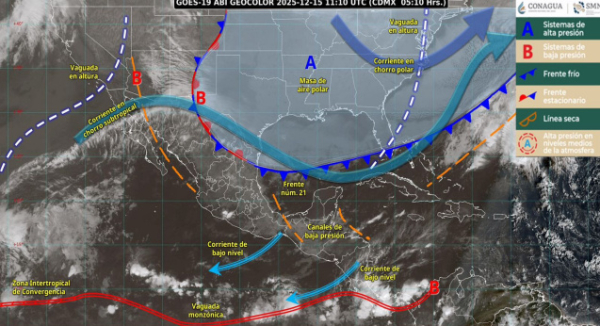 Persistirán lluvias de intensidad variable en Oaxaca por frente frío número 21
