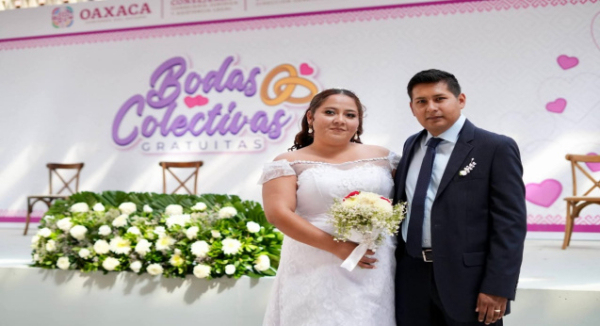Gobierno de Oaxaca brinda certeza jurídica a 481 parejas en Bodas Colectivas 2026