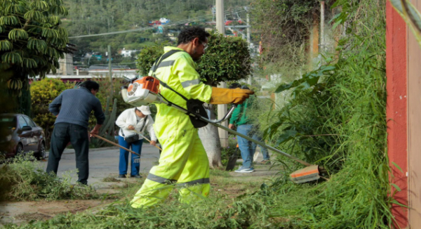 Vecinas y vecinos realizan tequio en San Martín Mexicapam