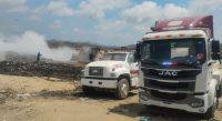 Se suma Ceabien a combate de incendio en basurero de San Pedro Mixtepec