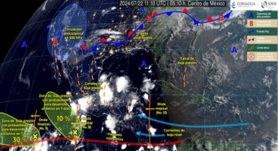 Onda tropical número 13 mantendrá la presencia de lluvias en territorio oaxaqueño