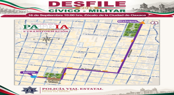 Policía Vial Estatal anuncia dispositivo por Desfile Cívico-Militar