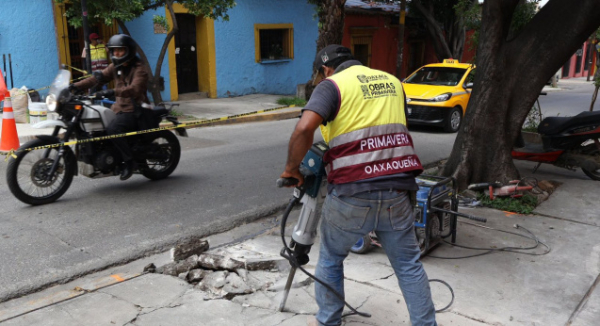 Sicarú Lula’ Linda Oaxaca mejora infraestructura peatonal en calles del Centro Histórico