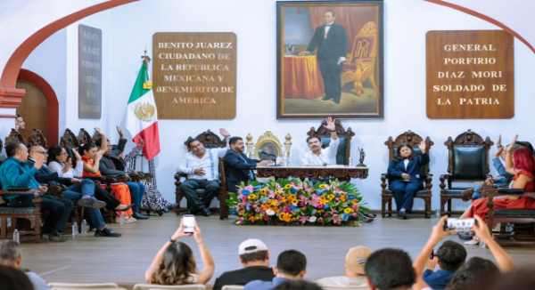Ray Chagoya informa medidas de seguridad por obra privada Parque Oaxaca