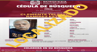 Localizan con vida a adulto mayor en Huajuapan de León