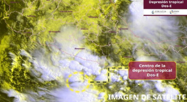 Depresión Tropical Dos-E provocará lluvias intensas y oleaje elevado en Oaxaca