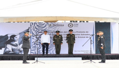 Asiste Gobernador de Oaxaca a la ceremonia de posesión de nuevo Coordinador Estatal de la Guardia Nacional