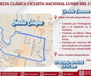 Implementará Policía Vial operativo por sexta etapa de la Clásica Ciclista Nacional en Oaxaca de Juárez