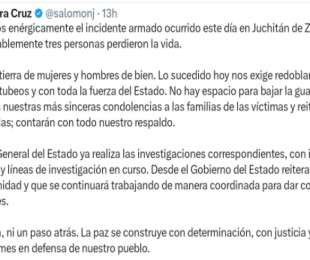 Condena Salomón Jara hechos violentos en Juchitán y advierte que no habrá impunidad en el caso