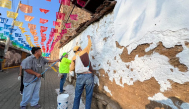 Realizan tequio en el Barrio de Xochimilco previo a festejos por su centenario