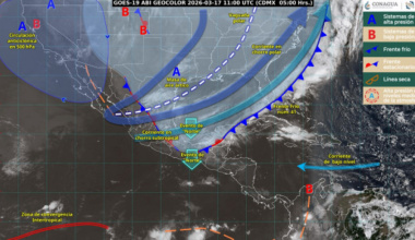 Se intensifican lluvias y vientos por el frente frío número 41 en Oaxaca