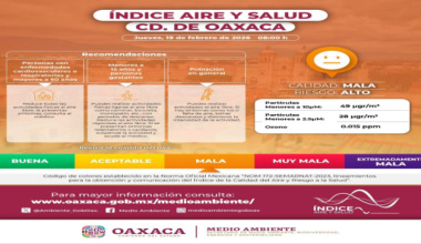 Reporta Secretaría de Medio Ambiente mala calidad del aire en Zona Metropolitana de Oaxaca
