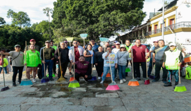 Realizan Mega Tequio en el Centro Histórico de Oaxaca de Juárez